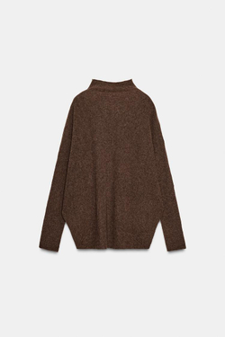 ZARA СВИТЕР-НАКИДКА, КОРИЧНЕВЫЙ