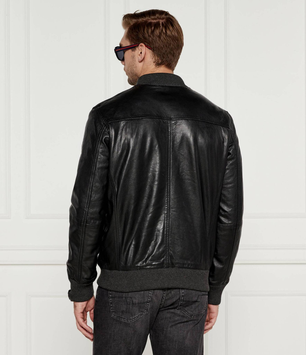 Кожаная куртка бомбер Hechter Paris - черный(55301-142425)