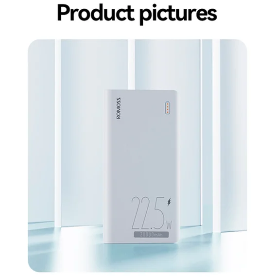Внешний аккумулятор Romoss Sense 6F 20000mAh 3A PD 4xUSB белый