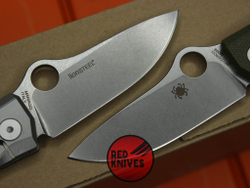 Нож Spyderco SpyMyto C265MTIP - микарта зеленая, плавник сьемный