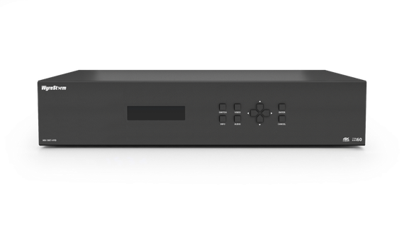 Wyrestorm MX-1007-HYB - презентационный бесподрывный матричный коммутатор 10х7 с USB-C (питание до 60 Вт), HDMI 2.0, USB 3.0, NHD, HDBT 3.0. Поддержка 4K@60Гц 4:4:4 (18 Гб/c), Dante, DSP, 100Вт усилитель аудио. Управление: 2xLAN, RS-232, GPIO.