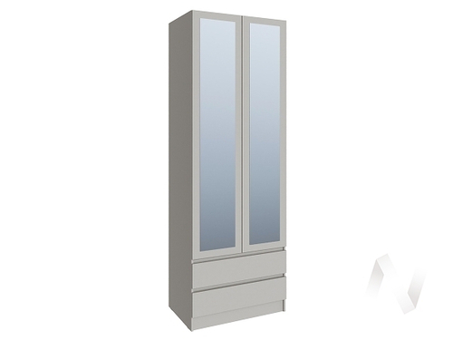 Шкаф Мадрид 0;8 с 2 ящ. без ручек с зеркалом (кашемир)