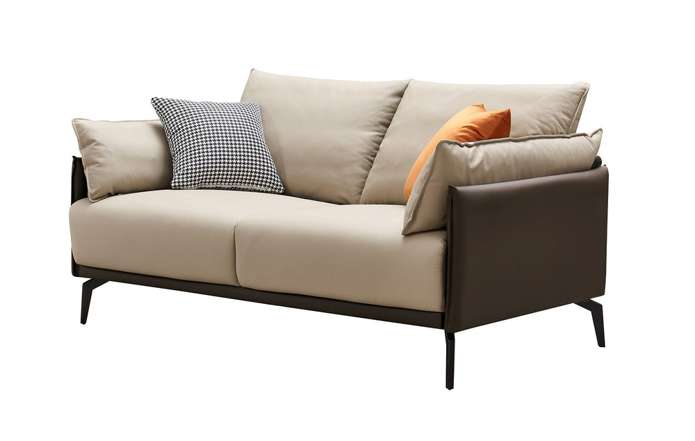 Диван ELEGANTE NAPPA SF015 (2-х местный)  бежевый 6615-коричневый