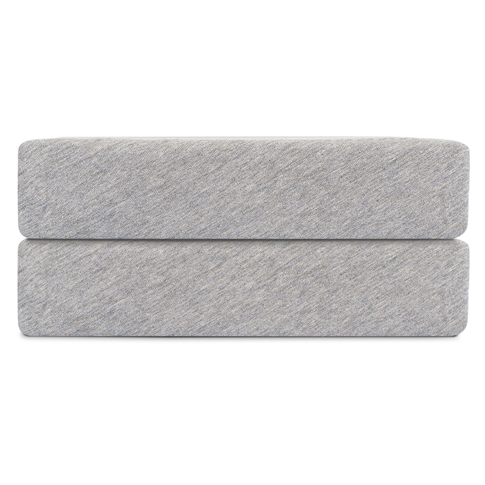 Простыня на резинке из хлопкового трикотажа серого цвета из коллекции essential, 180х200х30 см