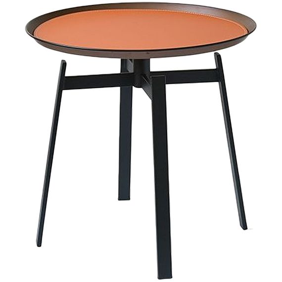Журнальный столик Husk Leather Plate, Ø48х49 см