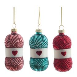 GAEM Украшение новогоднее "Моток ниток", L4 W4 H9,5 см, 3в.