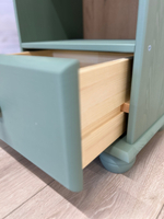 Dipriz Стеллаж Бритта из массива сосны, 3 полки с ящиком, 40х32х182 см, эвкалипт