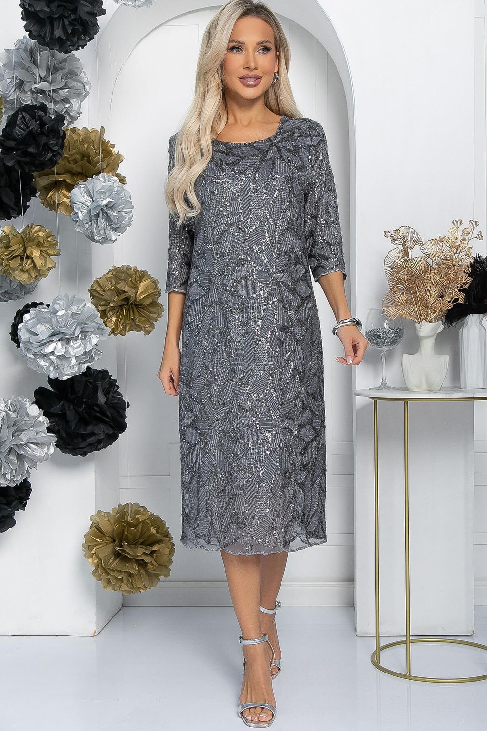 Платье Объятие ночи (серое) П11563 LT Collection