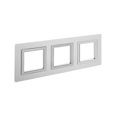 Рамка из алюминия, "Avanti", серая, 3 поста (6 мод.)