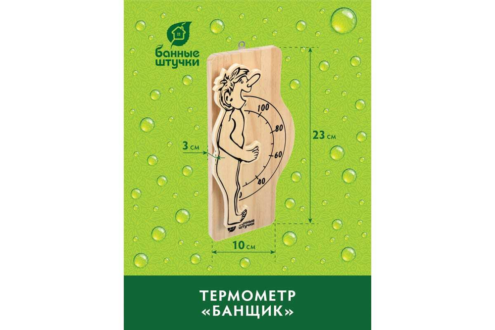 ТЕРМОМЕТР Д/БАНИ БАННЫЕ ШТУЧКИ БАНЩИК 23Х10Х3СМ 18006