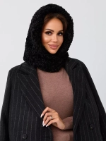 Капор зимний вязаный капюшон на флисе