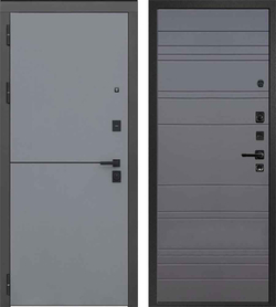 Входная дверь в квартиру Лекс Гранд Модерн Софт графит / №70 Графит софт (темно-серый матовый, без текстуры)