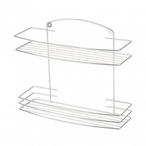 Полка для ванной 2-х ярусная Рыжий кот 35х27х13 хром