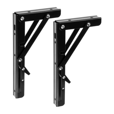 Кронштейн складной для столов и полок ТУНДРА 200мм сталь цвет черный 9703742