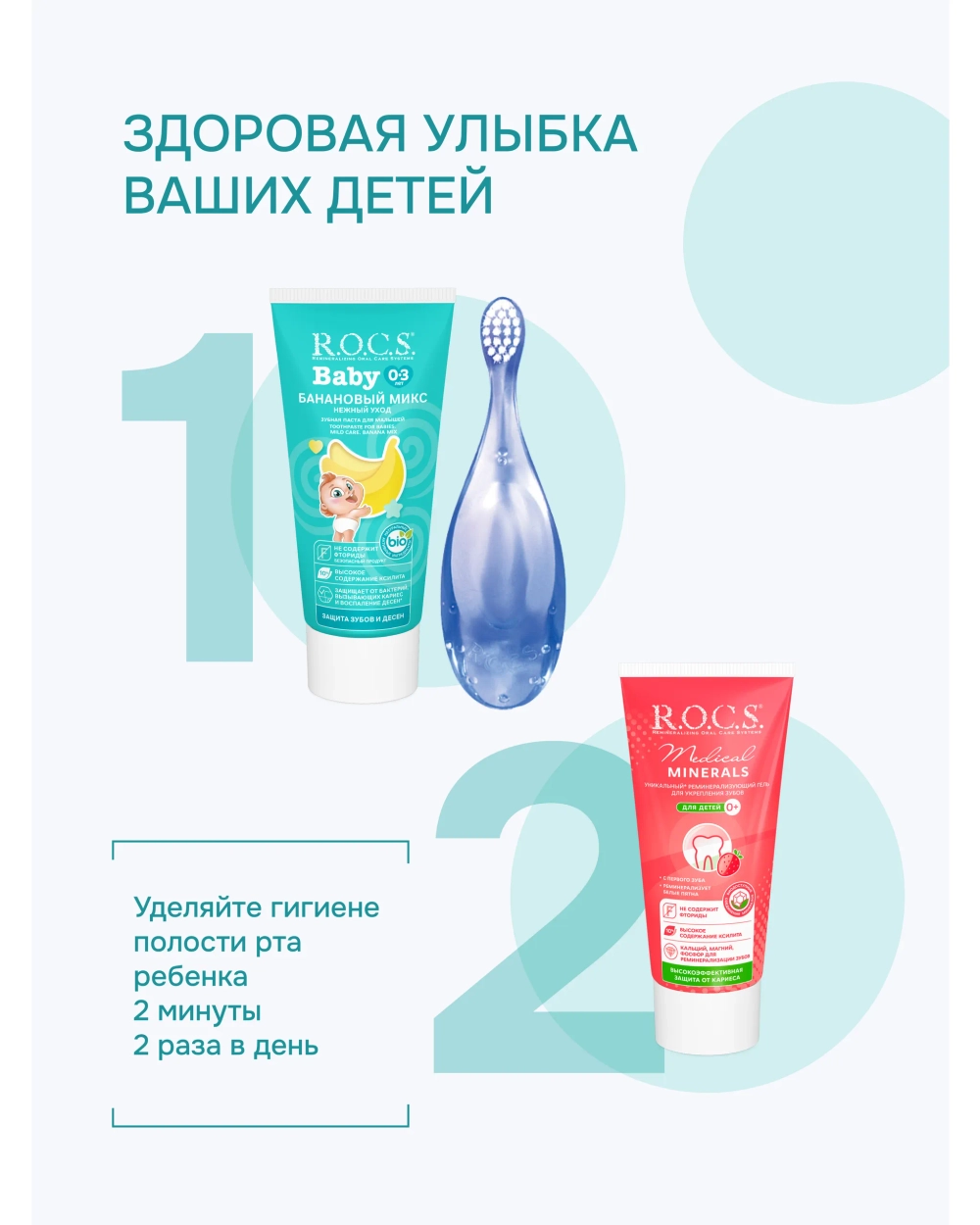 Зубная паста R.O.C.S. без фтора Банановый микс