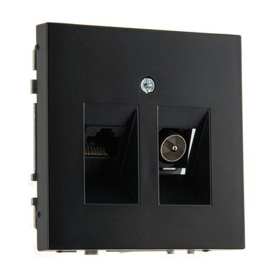 Розетка ТВ и интернет LIREGUS MODERN ITVKL-1-01.M/SWM чёрный матовый