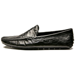 Brounvanm Top Grain Cow Leather Gommino Loafers Men"s Black