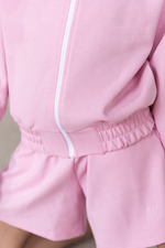 Толстовка укороченная на молнии (черная, розовая, тиффани)