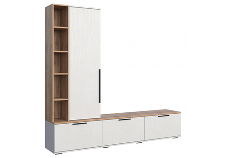 ТВ-тумба Woodville Филеста белый, дуб вотан