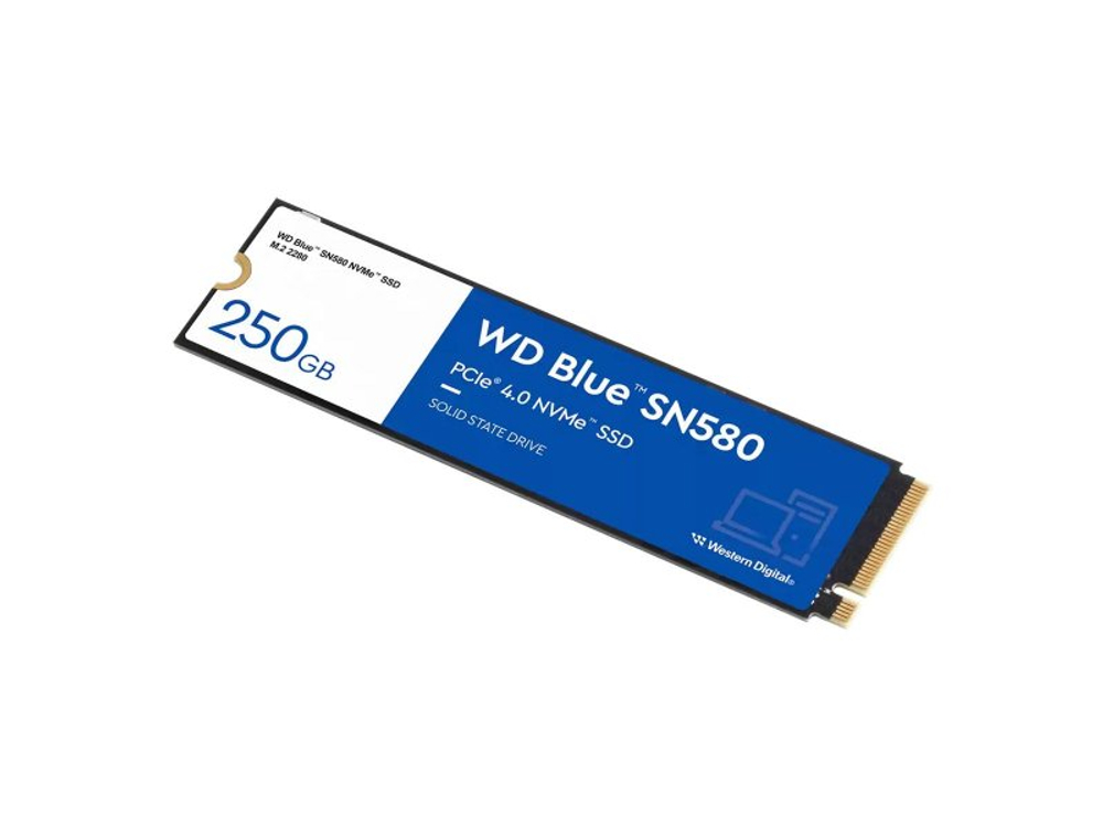 SSD накопитель Western Digital Blue SN580 250ГБ, M.2 2280, PCIe 4.0 x4, NVMe [WDS250G3B0E]