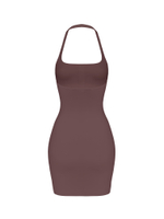 chocolate halter dress