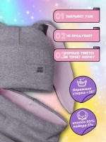 Шапка для девочек осенняя, с ушками серая