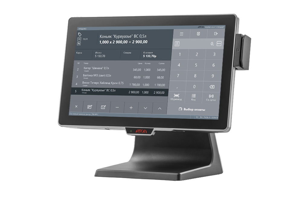 Сенсорный терминал АТОЛ JAZZ 16 [15.6" IPS, P-CAP, Intel Celeron J1900 2.0/2.4 GHz, SSD, 4 GB DDR3L], MSR, Windows 10 IoT