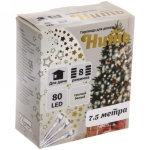 Гирлянда для дома 7,5м 80 ламп LED зелёный пров.,8 реж, IP-20, Теплый белый