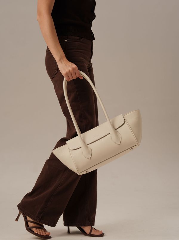 Кожаная сумка Viki DBR 31341 ванильное молоко