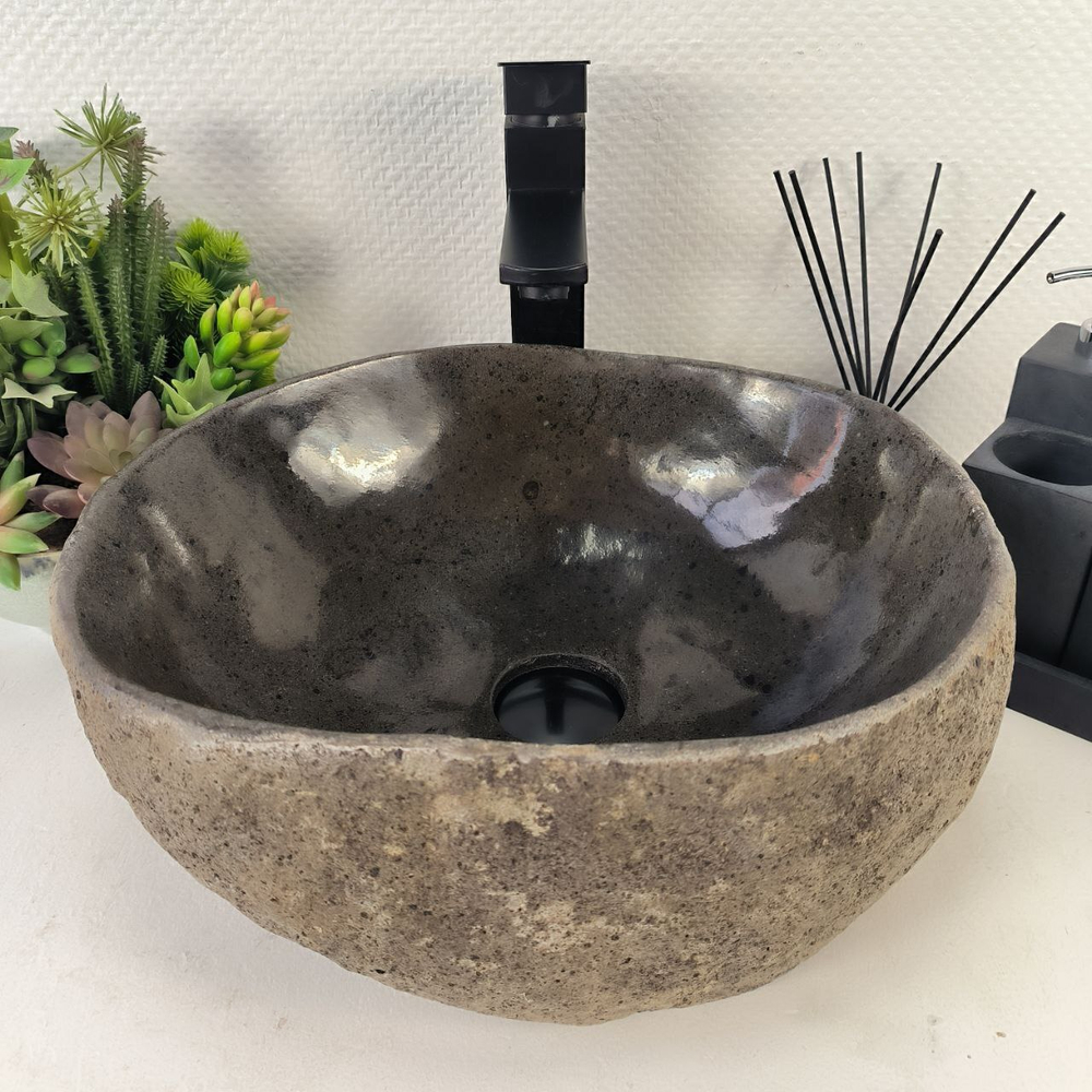 Раковина из речного камня RS-64977 40*34*15 0860