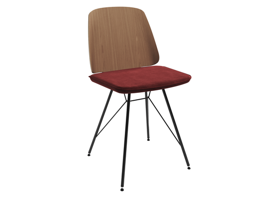 Стул E9.6 (дуб / бордовыи? FiberGuard)