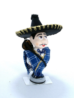 Кукла потешка Мексиканец. Игрушка фарфоровая ручной работы