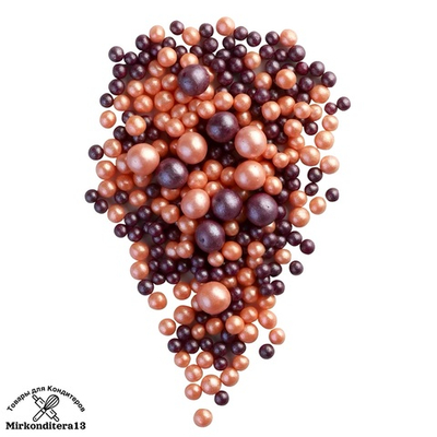 Шарики рисовые «Жемчуг персик сиреневый» микс 50 гр