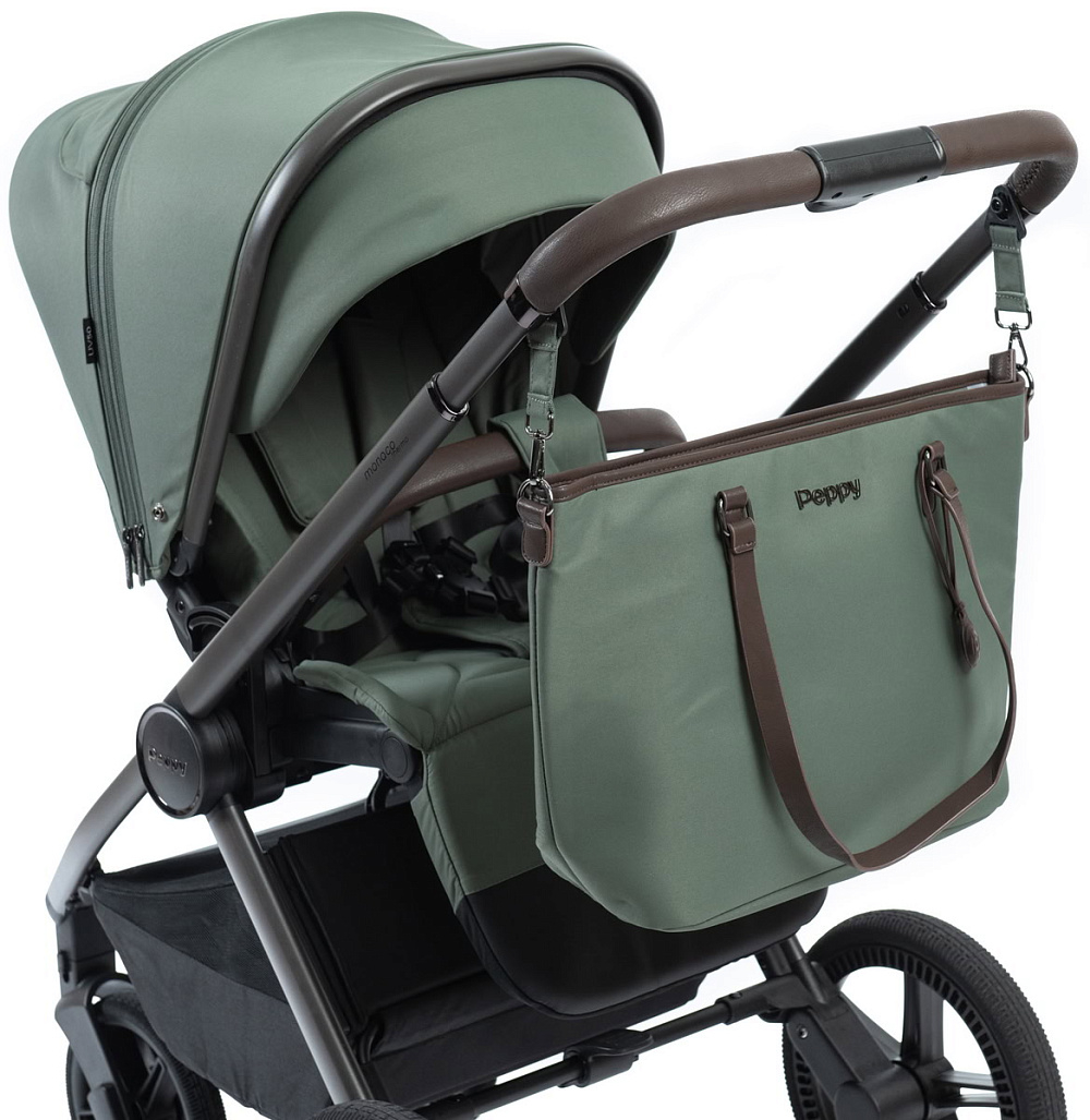 Детская коляска Peppy Monaco Thermo 3 в 1 с автокреслом Verona Beige Green