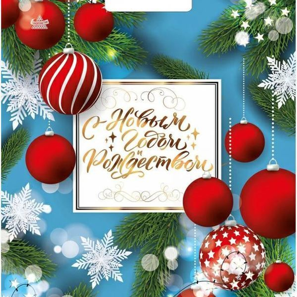 Пакет с вырубной неусиленной ручкой 20х30см (30) (Шарики фонарики) НГ Интерпак (х100/2000)