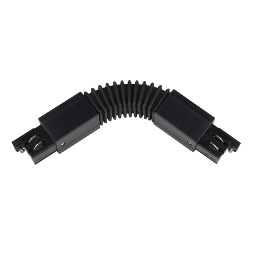 UBX-A24 BLACK 1 POLYBAG Соединитель для шинопроводов. Гибкий. Трехфазный. Цвет — черный. Упаковка — полиэтиленовый пакет.