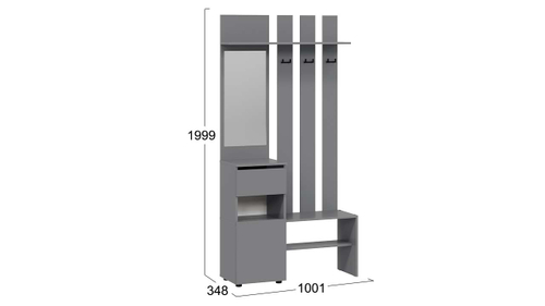 Вешалка с зеркалом  «Денвер» Исп. 2