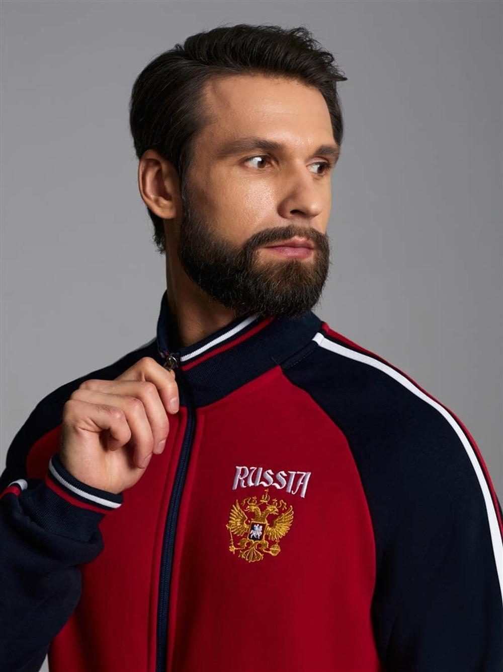 Спортивный костюм Россия красно-синий вышивка герба