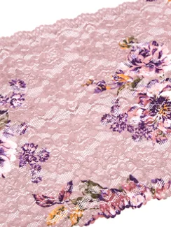 03-225 Кружево эластичное 28 см, Renaissance, лотос/кофейная роза