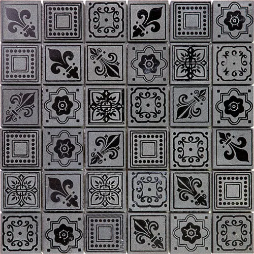 DNY-2 Итальянская мозаика из мрамора Skalini Dynasty черный серый квадрат