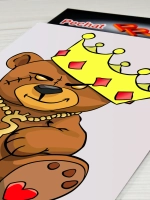 Наклейка - Злой плюшевый медведь - Король