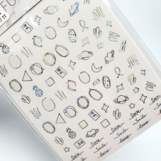 Наклейки для ногтей №433 серебро