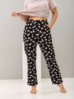 Брюки Б-18/черный-ромашки