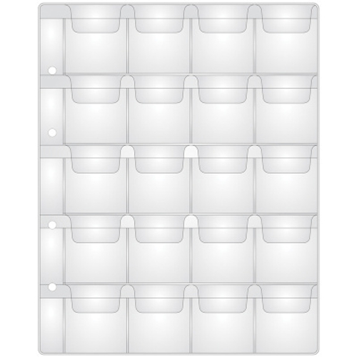 1шт Лист для альбома OfficeSpace "Optima" на 20 монет 42*45, 120мкм