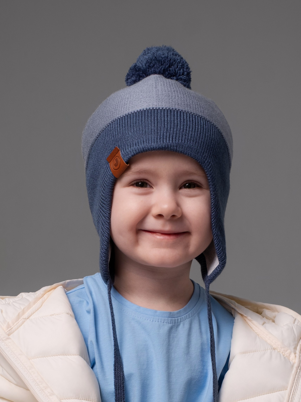 Шапка весенняя/осенняя вязаная (Светлый габардин) КОДИ