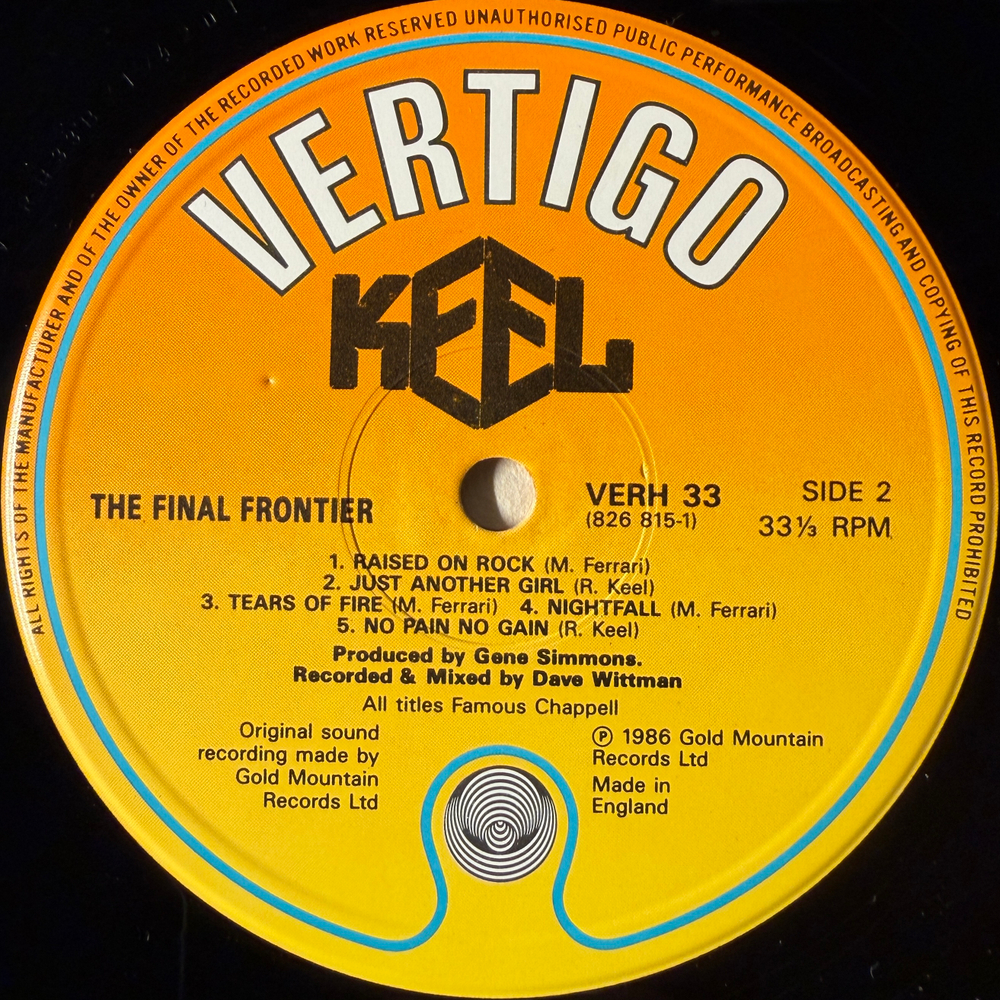 Keel ‎– The Final Frontier (Англия 1986г.) Т