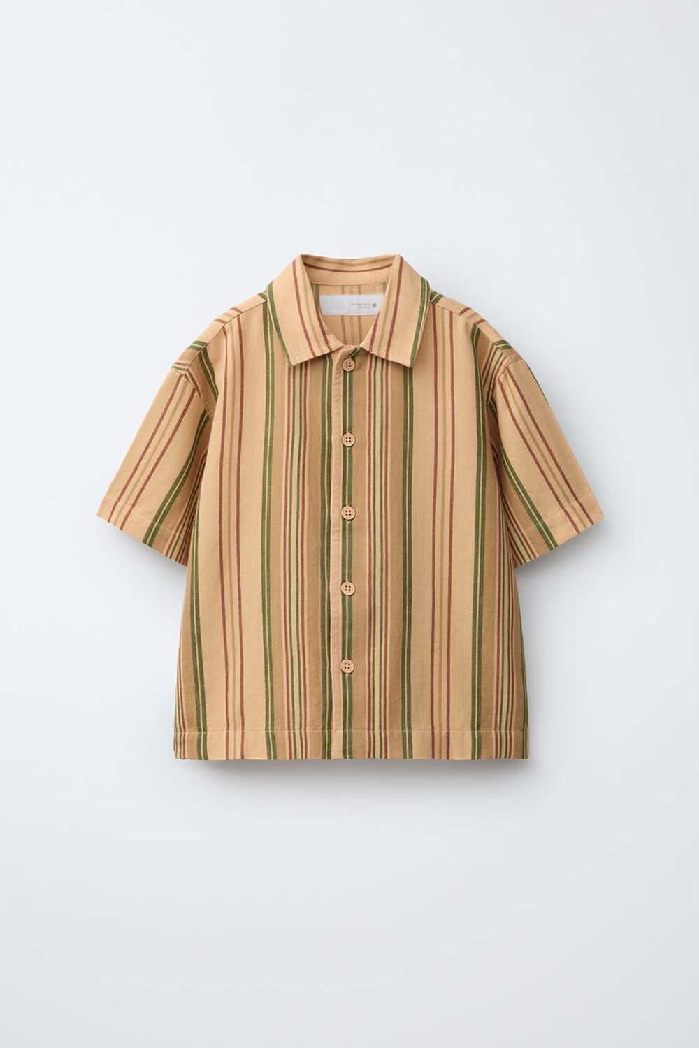 ZARA РУБАШКА РУСТИК В ПОЛОСКУ, ОРАНЖЕВЫЙ