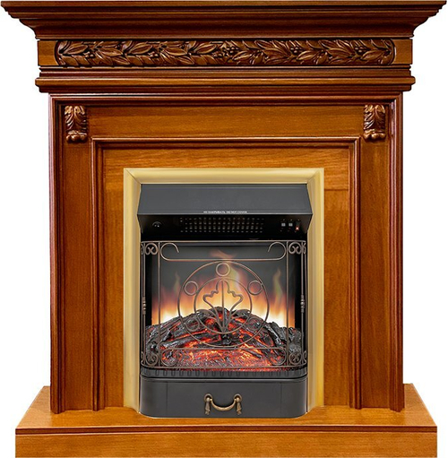 Каминокомплект Valletta - Орех с очагом Majestic FX Brass