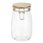 Банка для сыпучих продуктов 1000мл 11x17см, стекло, крышка бамбук