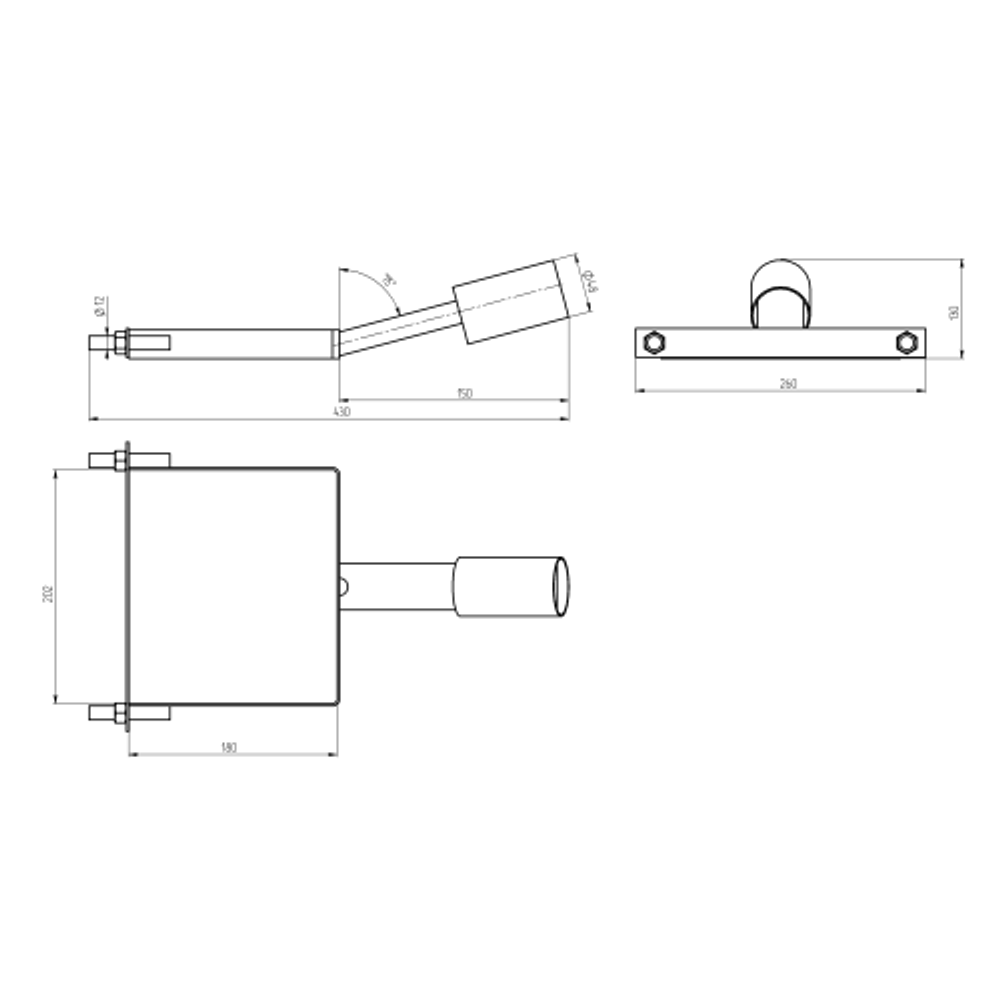 Кронштейн для уличного светильника ЭРА SPP-AC6-0-150-048 на столб 150mm 48mm | 
